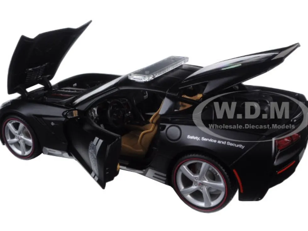 2014 Chevrolet Corvette C7 Stingray Police Matt Black 1/18 Diecast Model Car Maisto 36212