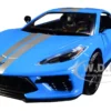 2020 Chevrolet Corvette C8 Stingray Blue Silver Racing Stripes Timeless Legends 1/24 Diecast Model Car Motormax 79360