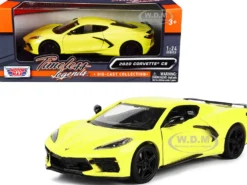 2020 Chevrolet Corvette C8 Stingray Yellow Timeless Legends 1/24 Diecast Model Car Motormax 79360