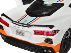 2020 Chevrolet Corvette C8 #52 White and Light Blue with Stripes Gulf Oil Gulf Die Cast Collection 1/24 Diecast Model Car Motormax 79664GULF