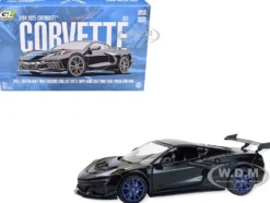 2025 Chevrolet Corvette C8 ZR1 Black with Blue Stripes with Raw Casting Dual Pack "2025 Greenlight Waltersons Collector's Expo Exclusive" 1/64 Diecast Model Car by Greenlight