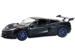 2025 Chevrolet Corvette C8 ZR1 Black with Blue Stripes with Raw Casting Dual Pack