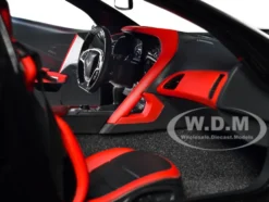 2019 Chevrolet Corvette C7 ZR1 Black with Carbon Top 1/18 Model Car Autoart 71276