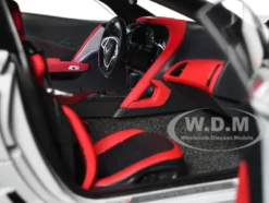 2019 Chevrolet Corvette C7 ZR1 Ceramic Matrix Gray Metallic with Carbon Top 1/18 Model Car Autoart 71277