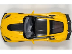 2019 Chevrolet Corvette C7 ZR1 Corvette Racing Yellow Tintcoat with Carbon Top 1/18 Model Car Autoart 71278