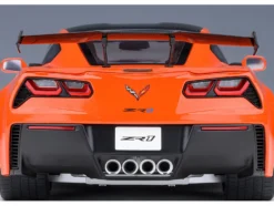 2019 Chevrolet Corvette C7 ZR1 Sebring Orange Tintcoat with Carbon Top 1/18 Model Car Autoart 71279