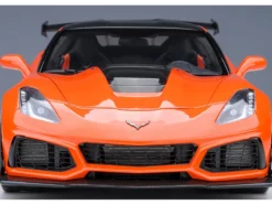 2019 Chevrolet Corvette C7 ZR1 Sebring Orange Tintcoat with Carbon Top 1/18 Model Car Autoart 71279