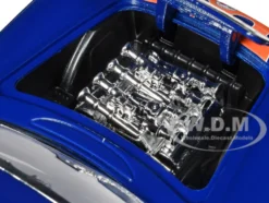 1957 Chevrolet Corvette Dark Blue with Flame Graphics and White Interior Bigtime Muscle Series 1/24 Diecast Model Car Jada 35031