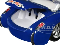 1957 Chevrolet Corvette Dark Blue with Flame Graphics and White Interior Bigtime Muscle Series 1/24 Diecast Model Car Jada 35031