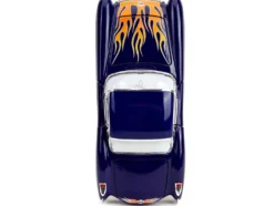 1957 Chevrolet Corvette Dark Blue with Flame Graphics and White Interior Bigtime Muscle Series 1/24 Diecast Model Car Jada 35031