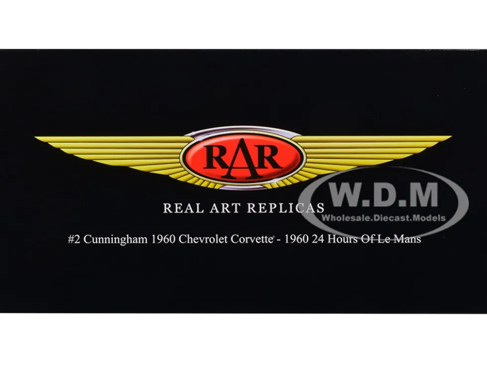 Chevrolet Corvette #2 Dick Thompson Fred Windridge B.S. Cunningham 24 Hours Le Mans 1960 1/18 Model Car Real Art Replicas RAR18012