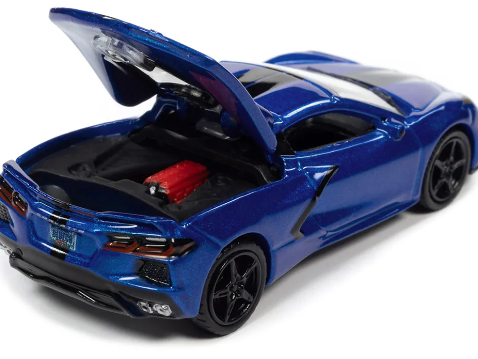 2020 Chevrolet Corvette Elkhart Lake Blue Metallic Sports Cars Limited Edition 1/64 Diecast Model Car Auto World 64362-AWSP103B