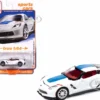2018 Chevrolet Corvette Grand Sport Arctic White with Blue Stripe and Red Interior "Sports Cars" Series 1/64 Diecast Model Car by Auto World