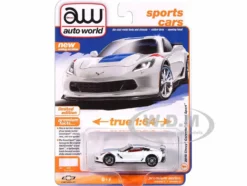 2018 Chevrolet Corvette Grand Sport Arctic White with Blue Stripe and Red Interior
