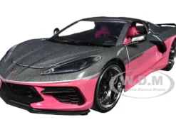 2020 Chevrolet Corvette Gray Metallic and Pink Pink Slips Series 1/24 Diecast Model Car Jada 35068