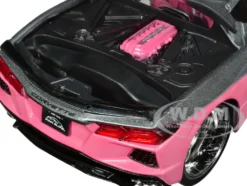 2020 Chevrolet Corvette Gray Metallic and Pink Pink Slips Series 1/24 Diecast Model Car Jada 35068
