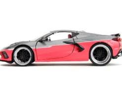 2020 Chevrolet Corvette Gray Metallic and Pink Pink Slips Series 1/24 Diecast Model Car Jada 35068