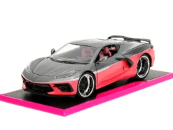 2020 Chevrolet Corvette Gray Metallic and Pink Pink Slips Series 1/24 Diecast Model Car Jada 35068