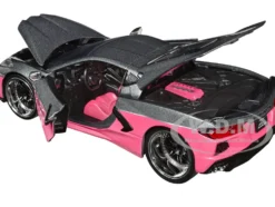 2020 Chevrolet Corvette Gray Metallic and Pink Pink Slips Series 1/24 Diecast Model Car Jada 35068