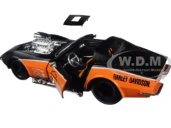 1970 Chevrolet Corvette Harley Davidson Black/Orange 1/24 Diecast Model Car Maisto 32193