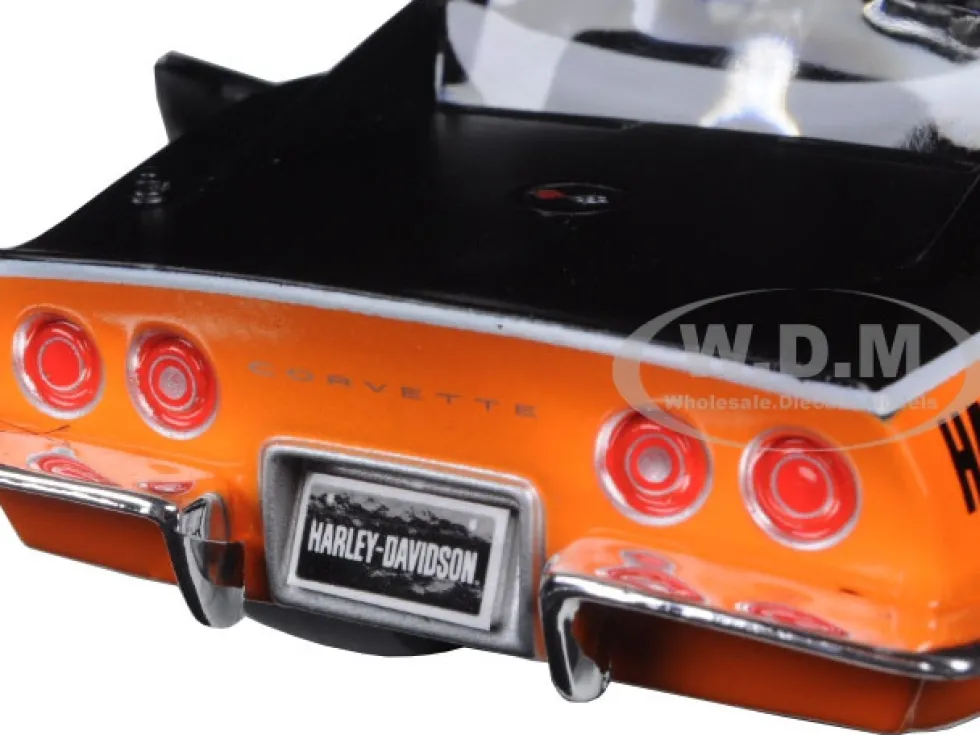 1970 Chevrolet Corvette Harley Davidson Black/Orange 1/24 Diecast Model Car Maisto 32193