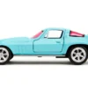 1966 Chevrolet Corvette Light Blue with Pink Tinted Windows Pink Slips Series 1/32 Diecast Model Car Jada 34852