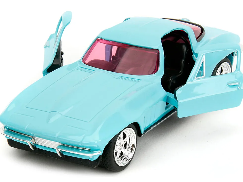 1966 Chevrolet Corvette Light Blue with Pink Tinted Windows Pink Slips Series 1/32 Diecast Model Car Jada 34852