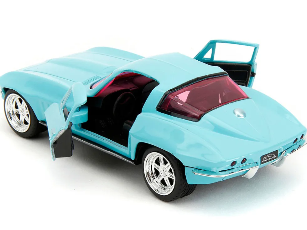 1966 Chevrolet Corvette Light Blue with Pink Tinted Windows Pink Slips Series 1/32 Diecast Model Car Jada 34852