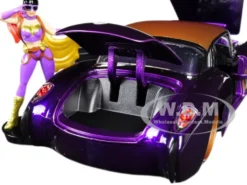 1957 Chevrolet Corvette Purple Batgirl Diecast Figure DC Comics Bombshells Series 1/24 Diecast Model Car Jada 30457