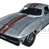 1966 Chevrolet Corvette Silver Metallic with Bronze Stripes Bigtime Muscle Series 1/24 Diecast Model Car Jada 34208