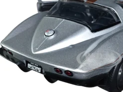1966 Chevrolet Corvette Silver Metallic with Bronze Stripes Bigtime Muscle Series 1/24 Diecast Model Car Jada 34208