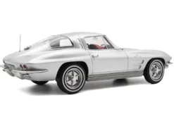 1963 Chevrolet Corvette Sting Ray Sebring Silver Metallic with Red Interior 1/18 Diecast Model Car by Norev