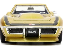 1969 Chevrolet Corvette Stingray ZL-1 Gold Metallic with Black Stripe Bigtime Muscle Series 1/24 Diecast Model Car Jada 33863