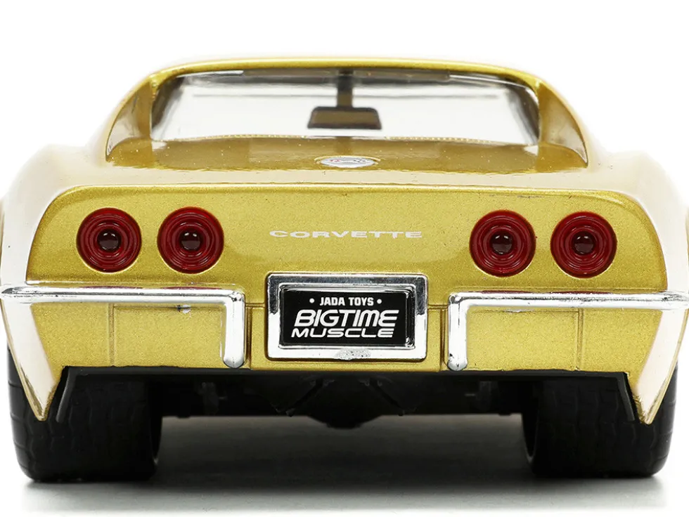 1969 Chevrolet Corvette Stingray ZL-1 Gold Metallic with Black Stripe Bigtime Muscle Series 1/24 Diecast Model Car Jada 33863