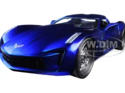 2009 Chevrolet Corvette Stingray Concept Blue 1/24 Diecast Model Car Jada 97468