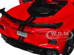2020 Chevrolet Corvette Stingray Coupe Red with Black Stripes Special Edition Series 1/24 Diecast Model Car Maisto 31534r