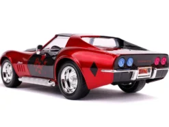 1969 Chevrolet Corvette Stingray Harley Quinn Diecast Figure DC Comics Series 1/24 Diecast Model Car Jada 31196