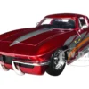 1963 Chevrolet Corvette Stingray Red Metallic with Silver Graphics Bigtime Muscle Series 1/24 Diecast Model Car Jada 35023