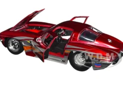 1963 Chevrolet Corvette Stingray Red Metallic with Silver Graphics Bigtime Muscle Series 1/24 Diecast Model Car Jada 35023