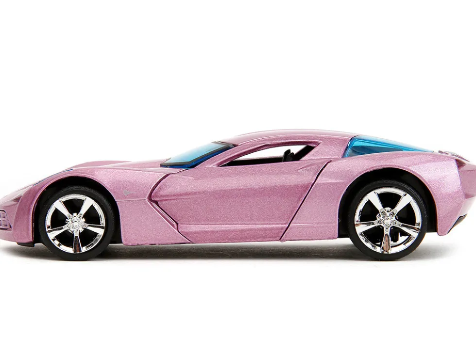 2009 Chevrolet Corvette Stingray Concept Pink Metallic with Blue Tinted Windows Pink Slips Series 1/32 Diecast Model Car Jada 34854