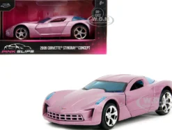 2009 Chevrolet Corvette Stingray Concept Pink Metallic with Blue Tinted Windows Pink Slips Series 1/32 Diecast Model Car Jada 34854