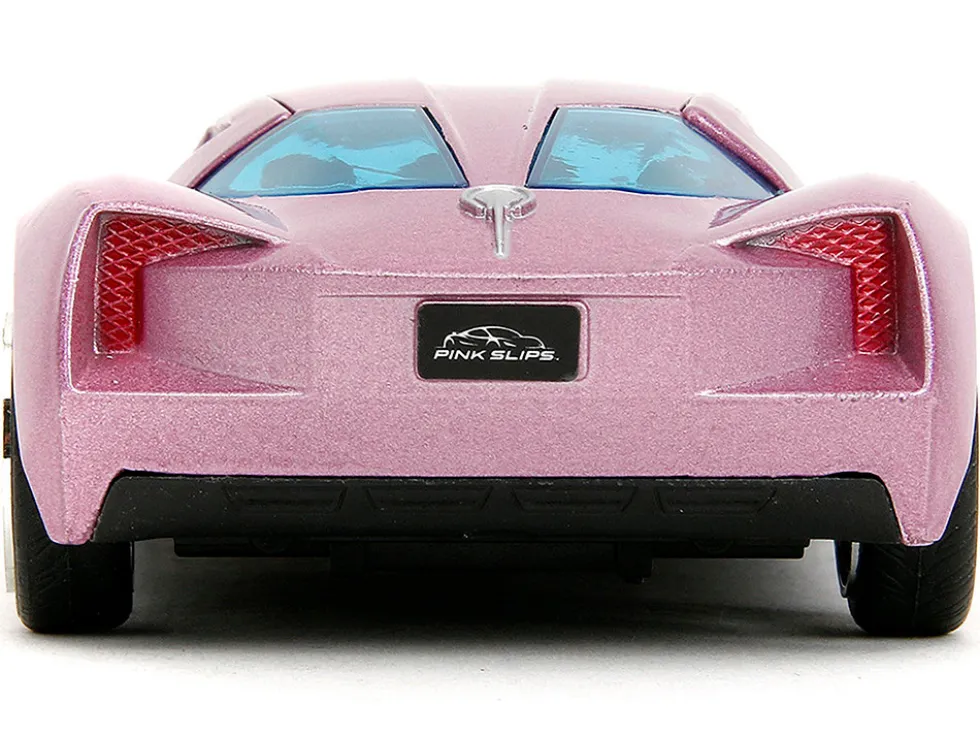 2009 Chevrolet Corvette Stingray Concept Pink Metallic with Blue Tinted Windows Pink Slips Series 1/32 Diecast Model Car Jada 34854