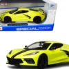 2020 Chevrolet Corvette Stingray Z51 Coupe Yellow Black Stripes 1/24 Diecast Model Car Maisto 31527