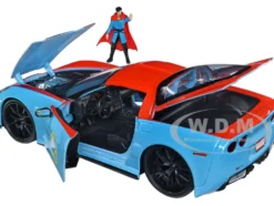 2006 Chevrolet Corvette Z06 Red Blue Doctor Strange Diecast Figurine Avengers Marvel Series Hollywood Rides 1/24 Diecast Model Car Jada 32115