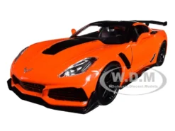 2019 Chevrolet Corvette ZR1 Orange Black Accents 1/24 Diecast Model Car Motormax 79356