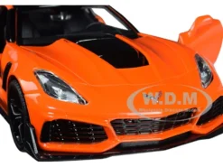 2019 Chevrolet Corvette ZR1 Orange Black Accents 1/24 Diecast Model Car Motormax 79356