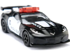 Chevrolet Corvette ZR1 Police Car Black and White Diecast Model Car by Siku