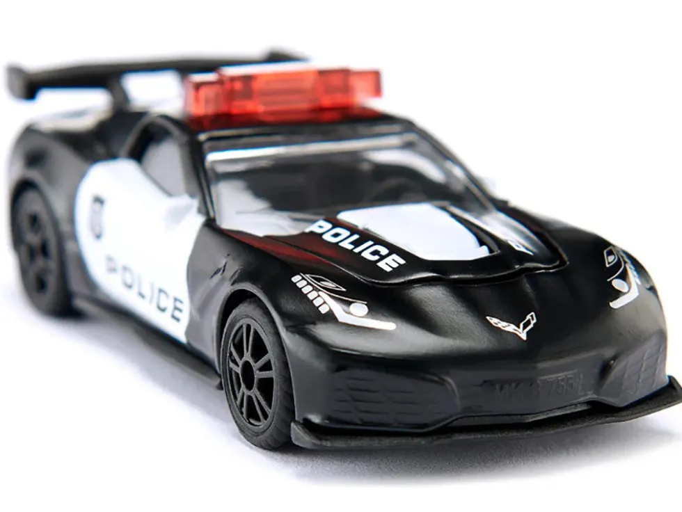 Chevrolet Corvette ZR1 Police Car Black and White Diecast Model Car by Siku