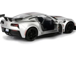 2019 Chevrolet Corvette ZR1 #2 Silver Black Orange Stripes GT Racing Series 1/24 Diecast Model Car Motormax 73785