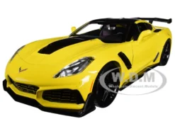 2019 Chevrolet Corvette ZR1 Yellow Black Accents 1/24 Diecast Model Car Motormax 79356